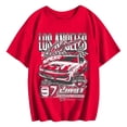 thumbnail image 3 of Graphic Tees for Women's Oversized Graphic Print Tee for Casual Everyday StyleDrop Shoulder Short Sleeve Cartoon Graphics Shirt Red S, 3 of 3