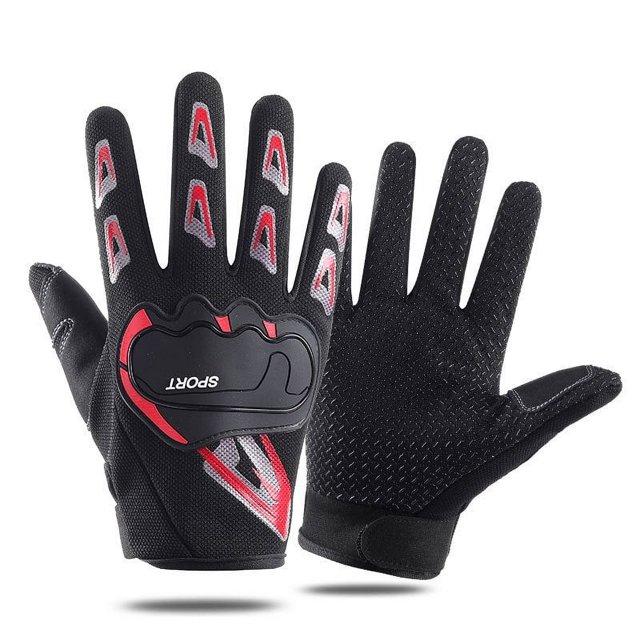 Guantes de motocicleta, deportes al aire libre, transpirables, antideslizantes, dedos largos, medio dedo, pantalla táctil, guantes protectores de conducción