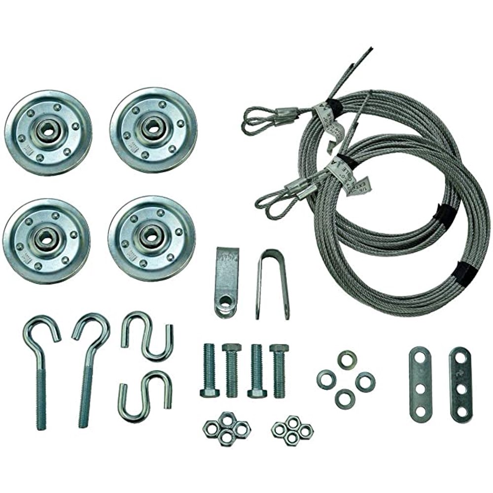Garage Door Extension Spring Pulley Sheave Kit +Safety Cables
