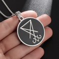 thumbnail image 3 of Devil Lucifer Sigil Pendant Satan Symbol Stainless Steel Men s Necklace Demon Satan Leviathan Badge Amulet Jewelry, 3 of 4