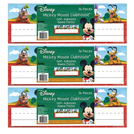 UPC: 0194629055821 | Eureka Self-Adhesive Mickey Mouse Clubhouse Nameplates 9.625 x 3.25 36 Per Pack 3 Packs