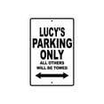 thumbnail image 1 of Lucy's Parking Only All Others Will Be Towed Name Gift Novelty Metal Aluminum 18"x24" Sign, 1 of 1