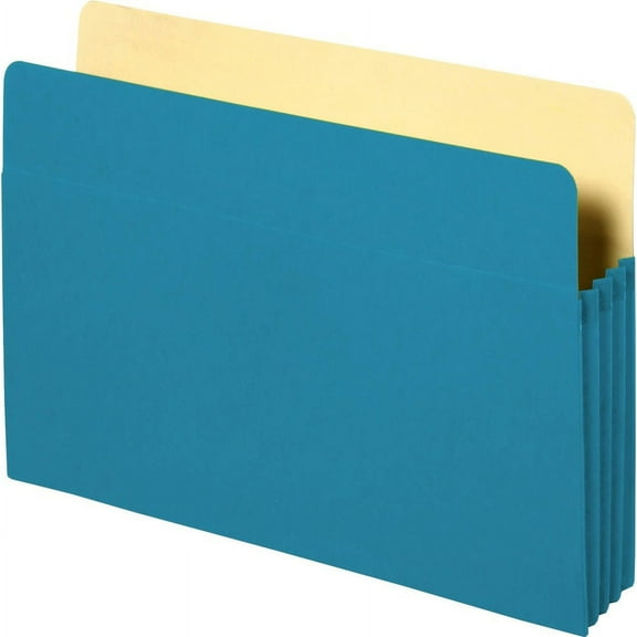 Business Source Letter Recycled File Pocket - 8 1/2" x 11" - 3 1/2" Expansion - Blue - 10% Recycled - 1 Each | Bundle of 2 Each