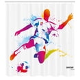 thumbnail image 3 of Ambesonne Sports Lover Shower Curtain, Soccer Kicks the Ball, 69"Wx84"L, Multicolor, 3 of 3