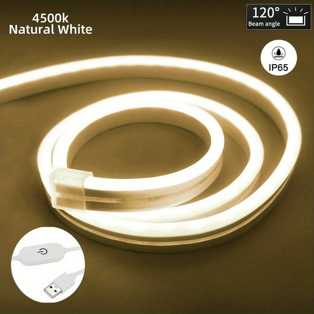 1PC 5V USB Touch Control Neon Lights, Monochrome Light Band,5V Silicone LED Neon Rope Lights Waterproof Flexible LED Neon Lights For Indoor And Outdoor Decoration, (excluding Power Adapter)