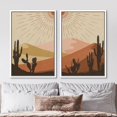 thumbnail image 2 of IDEA4WALL Framed Canvas Print Wall Art Set Cactus & Southwest Desert Landscape Art Geometric Minimal Modern Art Farmhouse/Country Wall Decor for Living Room, Bedroom, Office - 24"x36"x2 White, 2 of 5