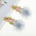 thumbnail image 5 of Unique Bargains 2 Pcs Hair Clip Grace Pastoral Style Mesh Flowers Duckbill Clip Blue, 5 of 5