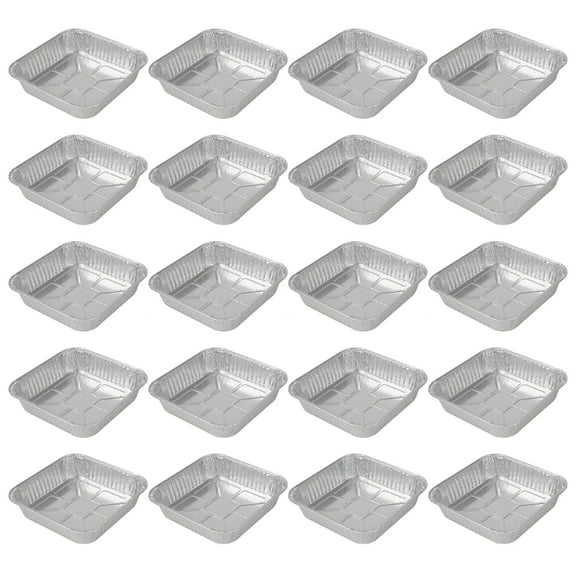 20pcs Reusable Aluminum Foil Oven Baking Trays Stackable Square Air Fryers Liners Food Containers Kitchen Supplies