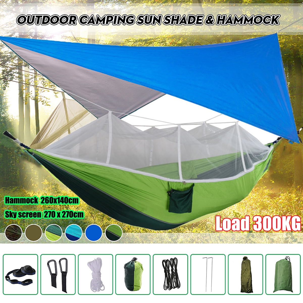 Details about 2 Person Camping Hammock Tent Mosquito Net+Waterproof Rainfly Tarp Shelter Details about 2 Person Camping Hammock Tent Mosquito Net+Waterproof Rainfly Tarp Shelter