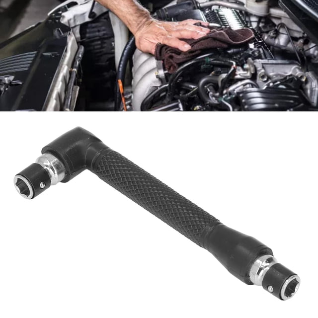 Doble Cabeza de 90 Grados l en forma de llave de Vástago Hexadecimal de 1/4 Pulgadas de Llave de Vástago Adaptador hexagonal de Ángulo Recto