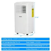 Ktaxon WiFi Enabled 7100BTU (10000 BTU ASHRAE) Portable Air Conditioner with Heat, 4-in-1 Cooler, Heater, Dehumidifier, Fan, Room Mobile AC Unit With Remote/APP Control
