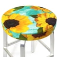 thumbnail image 3 of Daiia Sunflowers With Green Leaves Stool Covers Round,Round Bar Stool Covers Waterproof Bar Chair Covers Washable Stool Cushion Slipcover for 12-14 Inch Chair-12 inch, 3 of 7
