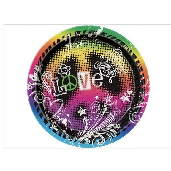 7" Peace Girls Paper Dessert Plates, 8ct