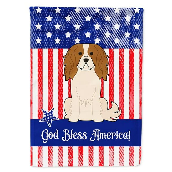 Caroline's Treasures BB3053CHF Patriotic USA Cavalier Spaniel Flag Canvas House Size , Large, multicolor