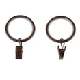 thumbnail image 3 of PlusCasa Noise-Canceling 1-1/4 inch Cocoa Curtain Rings with Clips (10 Count), 3 of 3