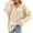 Beige, variant on successthop Hoodie with Pockets for Women Thick Fleece V Neck Long Sleeve Streetwear Sweaters Solid Winter Tops Beige M