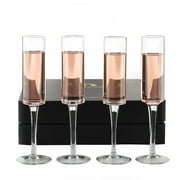 Champagne Flutes - Hand-Blown Crystal Mimosa Glasses (6oz/180mL)