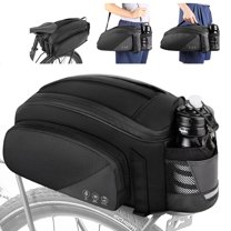 Danuosie Bike Rear Rack Bag 12L Waterproof Reflective Bicycle Trunk Bag Cycling Rear Seat Carrier Backseat Storage Luggage with Water Bottle Holder
