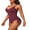 Dark Pink, variant on Womens Ruched One Piece Swimsuit V Neck Monokini Bath Suit Tie Side Swimwear