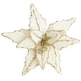 thumbnail image 3 of Centro de mesa navideño con flores navideñas, envoltura de regalos para interiores y exteriores Oro blanco, 3 of 9