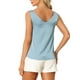 thumbnail image 3 of Camisas de satén INSPIRE CHIC para mujeres, sin mangas, con escote en V, pijamas casuales de seda, top de tanque S azul, 3 of 6