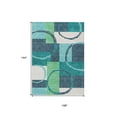 thumbnail image 3 of HomeRoots 612597 9 x 12 ft. Teal Blue & Green Geometric Washable Indoor & Outdoor Rectangle Area Rug, 3 of 5