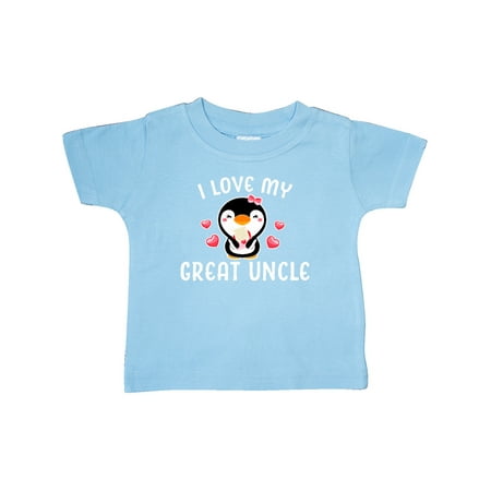 

Inktastic I Love My Great Uncle with Cute Penguin and Hearts Gift Baby Girl T-Shirt