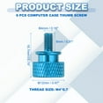 thumbnail image 2 of 6 Pcs M4*0.7 Knurled Thumb Screw Computer Case Threaded Hand Tighten Screws for PC Case, Light Blue, 2 of 7