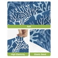 thumbnail image 4 of Navy Blue Coral Coastal Bar Stool Covers Set of 4, Ocean Nautical Seaside Beach Stretch Washable Bar Chair Covers with Backs, Removable Pub Counter Height Chair Cover for Kitchen Dining Room Cafe, 4 of 7