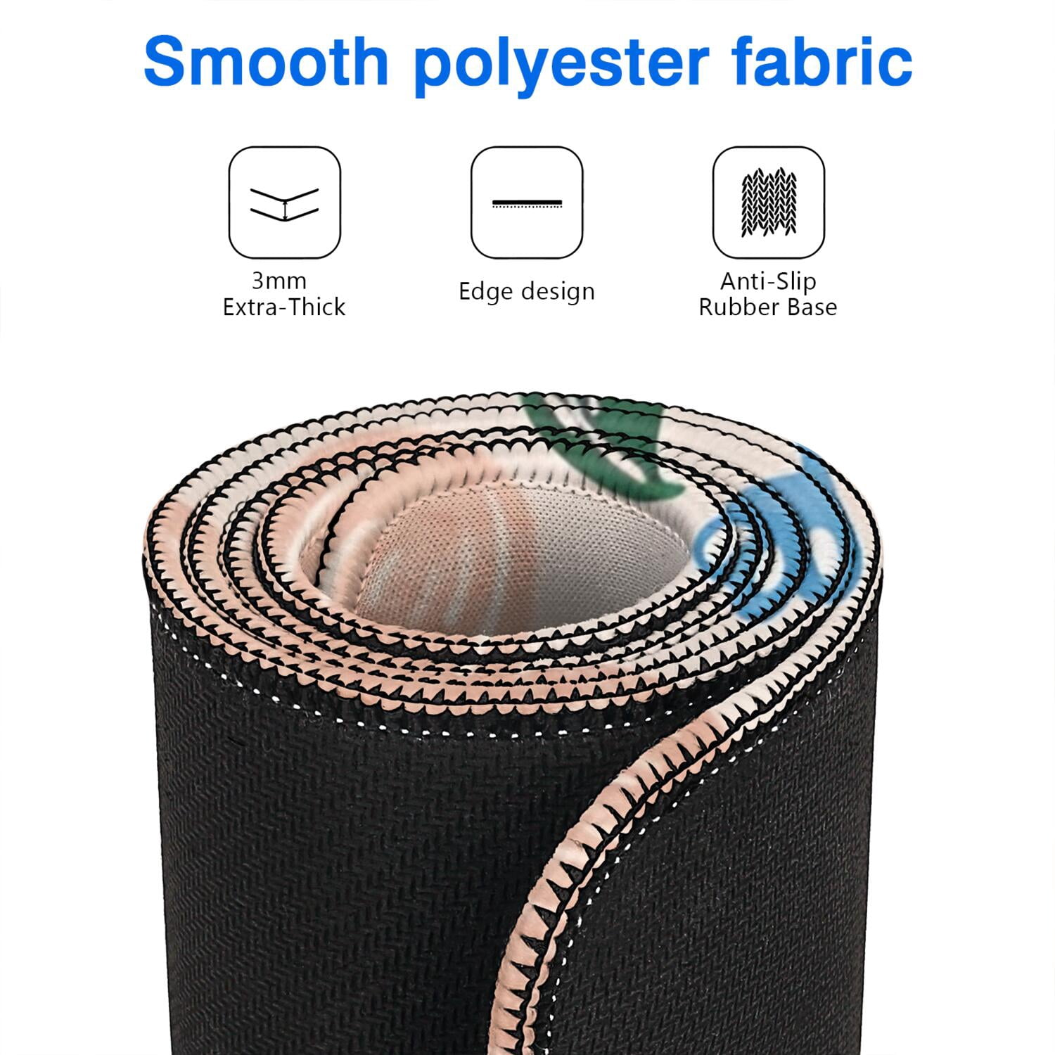 Long Mouse Pads for Desk,Bright Pioneer Flower Desk Mats on Top Of Desks, Desk Mouse Pad Extra Large with 3mm Non-Slip Base and Stitched Edge for Gaming,Office,Work,Home 47.3"x23.6"