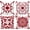 Red, variant on Dark Blue Geometric Flower Decorative Throw Pillow Covers 18 x 18 Inch, Set of 4 Abstract Couch Pillows for Living Room Square Pillow Cases Patio Sofa Home Decor