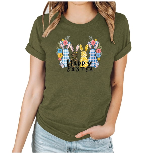 Mujeres Manga Corta de Verano Tops Día de San Valentín Impreso Cuello Redondo, Camisa de Moda Casual Blusa