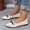 Beige, variant on Ytobaz Flat Shoes for women Polka Dot Bow Canvas Ballet Flats Slip On Flat Shoes Office Work Dress Walking Travel Daily Casual Outfits Footwear