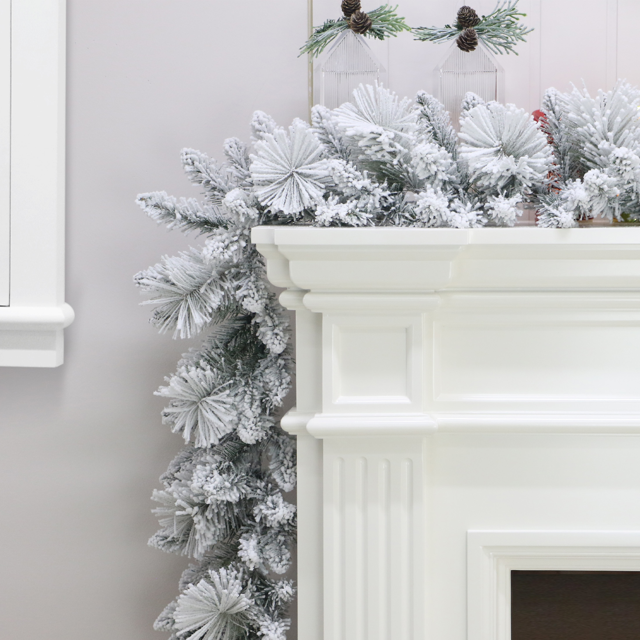 Holiday Time 9' Snow-Flocked Winter Frost Artificial Christmas Garland photo 2