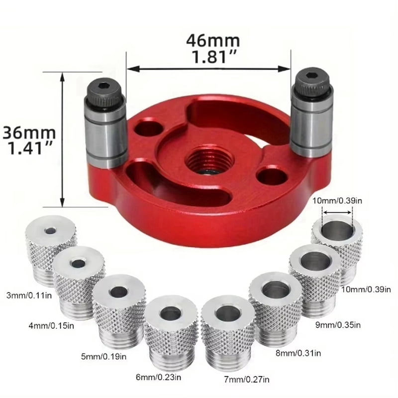 2X Self-Centering Dowel Jig, Handheld Drill Guide for Straight Holes, Wood Panel Hole Punch Locator Tool