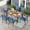Blue, variant on Sophia & William 7 Piece Patio Dining Set 60" Teak Dining Table and 6 Brown Textilene Chairs
