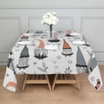 thumbnail image 3 of White Christmas Gnome and Snowflake Pattern Square Tablecloth,Waterproof Square Table Cover,Wipeable Spillproof Washable Table Cover for Home Kitchen Party Decor 60"x60"(152x152cm), 3 of 6