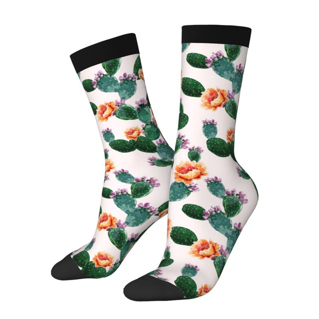 Balery Cactuses Calcetas Largas con Estampado para Hombre y Mujer – Suaves y Transpirables, Talla Única (US 5-11)