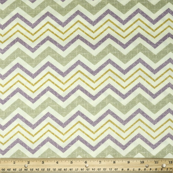 Waverly Inspirations 45" 100% Cotton Chevron Sewing & Craft Fabric 8 yd By the Bolt, Lilac