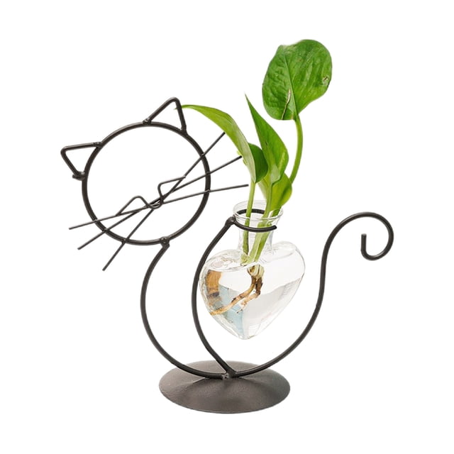 Jarrón de arreglo floral simple gato hierro flor Ware hidropónico florero florero