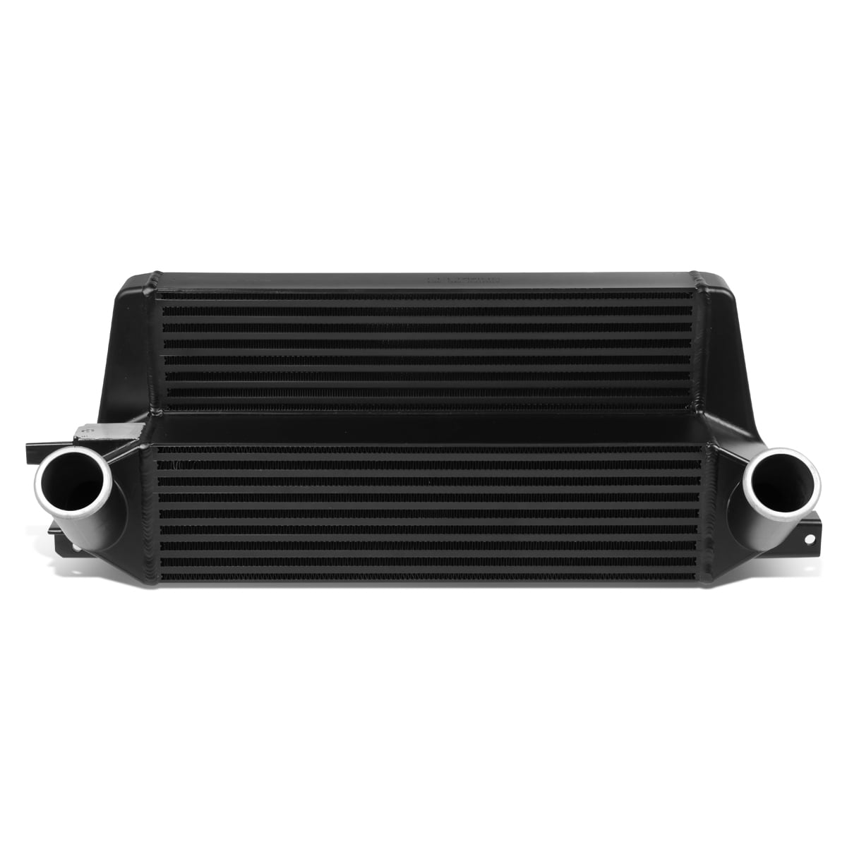 Black Stepped Bar & Plate Core Front Mount FMIC Bolt-on Aluminum Intercooler for Ford Mustang 2.3L Ecoboost 15-19 