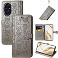 thumbnail image 2 of Funda Cartera FOXDOCK para Honor 200 Pro , Flip PU con Relieve de Gatos y Perros, Tarjetero y Soporte, 2 of 6