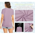 thumbnail image 6 of TACVASEN Women's T-Shirts UPF 50+ Sun Protection Short Sleeve Yoga V-Neck Shirts Gray Purple S, 6 of 7
