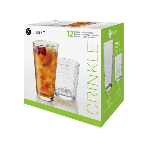 Crinkle Glassware Set, 12 piece