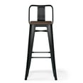 thumbnail image 4 of Simpli Home Rayne 30" Industrial Metal Wood Seat Bar Stool in Black (Set of 2), 4 of 13
