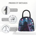 thumbnail image 4 of Honeii Neon Night Cityscape Print Insulated Lunch Bag Women Reusable Lunch Box with Pocket for Work Picnic Travel -One Size, 4 of 6