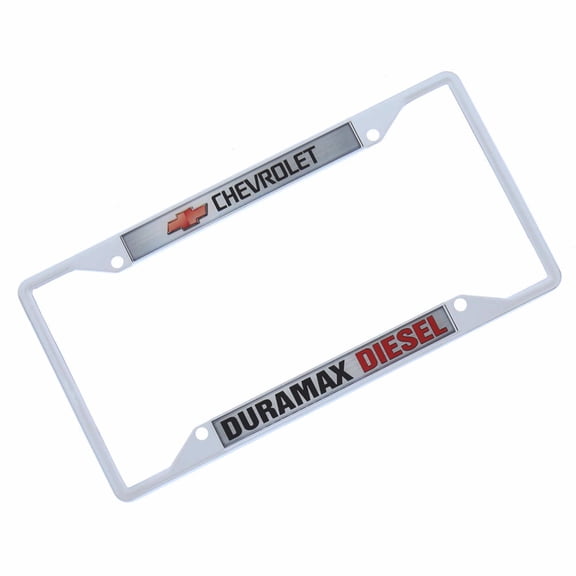 Chevrolet/Duramax Diesel License Plate Frame, Silver - NEW