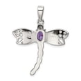 thumbnail image 4 of White Sterling Silver Charm Pendant Opal, Lab Created Phenomena Amethyst Purple 36 mm 30, 4 of 4