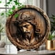 thumbnail image 4 of Belén Redondo de Madera con La Imagen de La Natividad y La Resurrección, Decoración Decorativa para Colgar En La Pared o para El Bautizo., 4 of 6