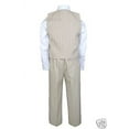 thumbnail image 5 of 4pcs Vest Sets Boys Pinstripe Formal Wedding Tuxedo Suits Khaki Taupe Beige S-20, 5 of 5
